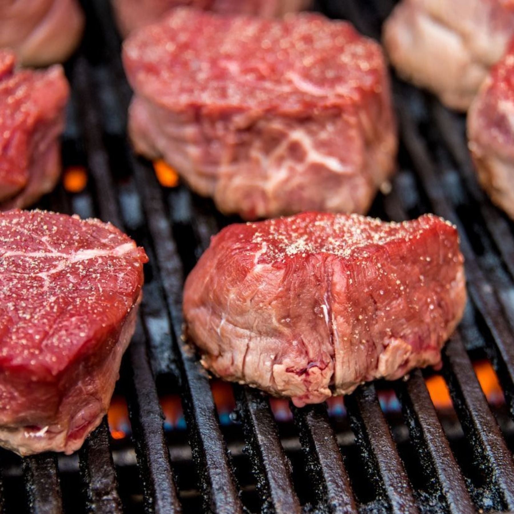 Grassfed Filet with small portion opion on grill